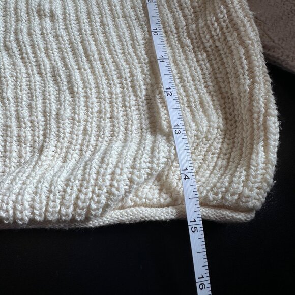 Sugar Moon Womens XS Cream Knit Cropped Sweater 100% Cotton Long Sleeves Lightwe - Picture 7 of 7